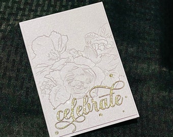 Lavender Rose Bridal Shower Card: Handmade Celebrate Keepsake