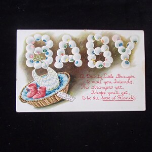 Carte postale vintage Baby Congratulations - B.B. London Series 5 - 1913 (Article# PC 026)