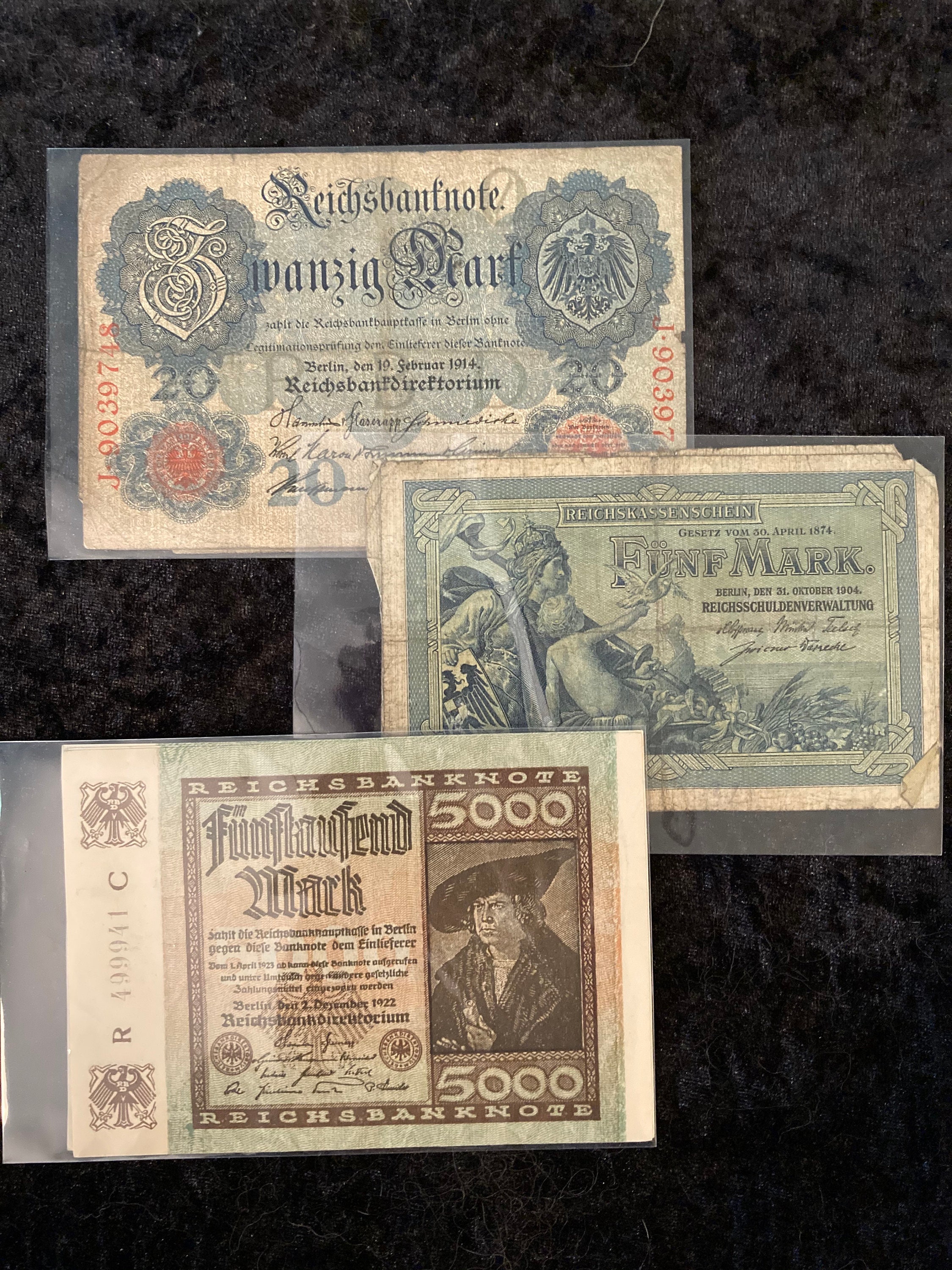 Collection of Vintage Paper Currency: German, Russian