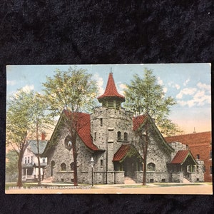 Carte postale vintage Real Photo - C. T. Photochrom - First M. E. Church, Sandusky, Oh - 1917 (PC160)