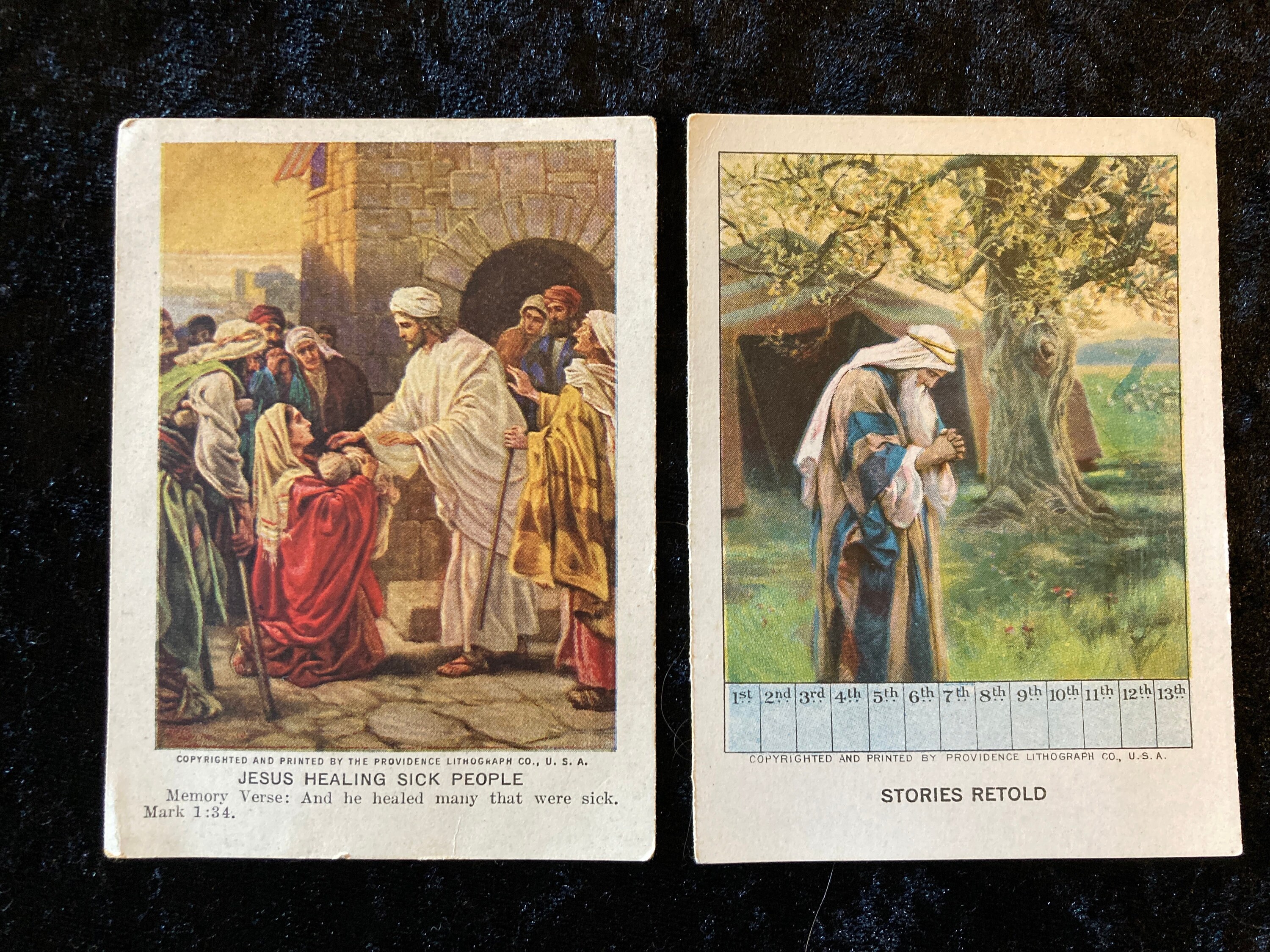 10 Vintage Picture Lesson Cards by Providence Lithograph Co. 1918, 1919 ...