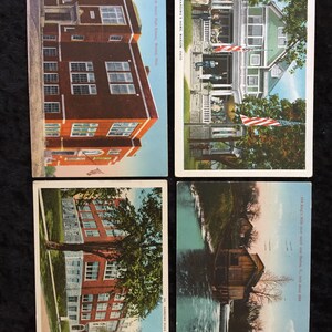 4 cartes postales vintage - Marion, OH - Old King’s Mill, Harding High School, Vernon Hgts Junior High, Harding’s Home - 1925 (PC131)