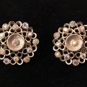 Vintage Coro Bridal Earrings - Gold and Rhinestones