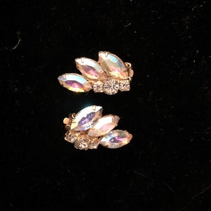 Vintage Rhinestone Earrings - Clip On