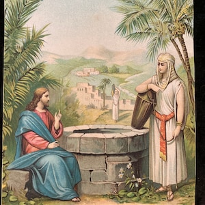 3 Victorian Prints A Ship the Woman at the Well and quot in Disgrace quot by