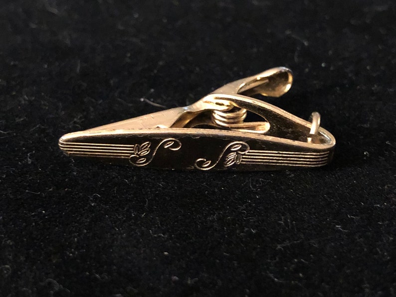 Vintage Art Deco Gold Plated Tie Clip