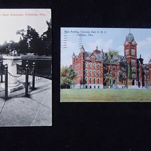 Cartes postales photo vintage - The Ohio State University - Cadran solaire et University Hall - 1910, 1911 (Article# PC073)