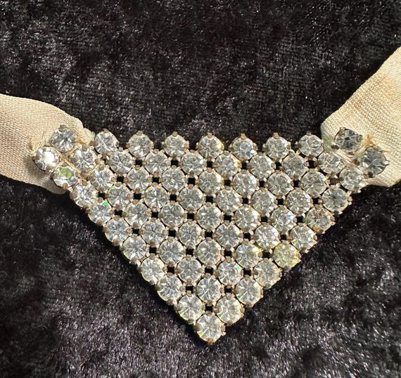 Antique Rhinestone Button-on Collar Decoration (I… - image 1
