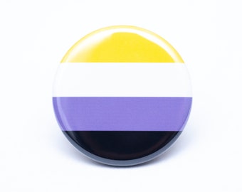 Non-binary flag pride button