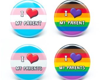 J’aime mes parents(s) trans inclus boutons de fierté d’allié