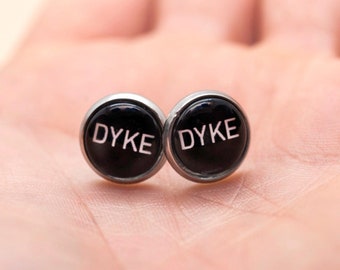 Boucles d’oreilles de fierté lesbienne - Dyke - boucles d’oreilles à clous