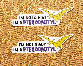 I'm Not A Girl / I'm Not A Boy sticker - nonbinary pride - lgbtqia pride
