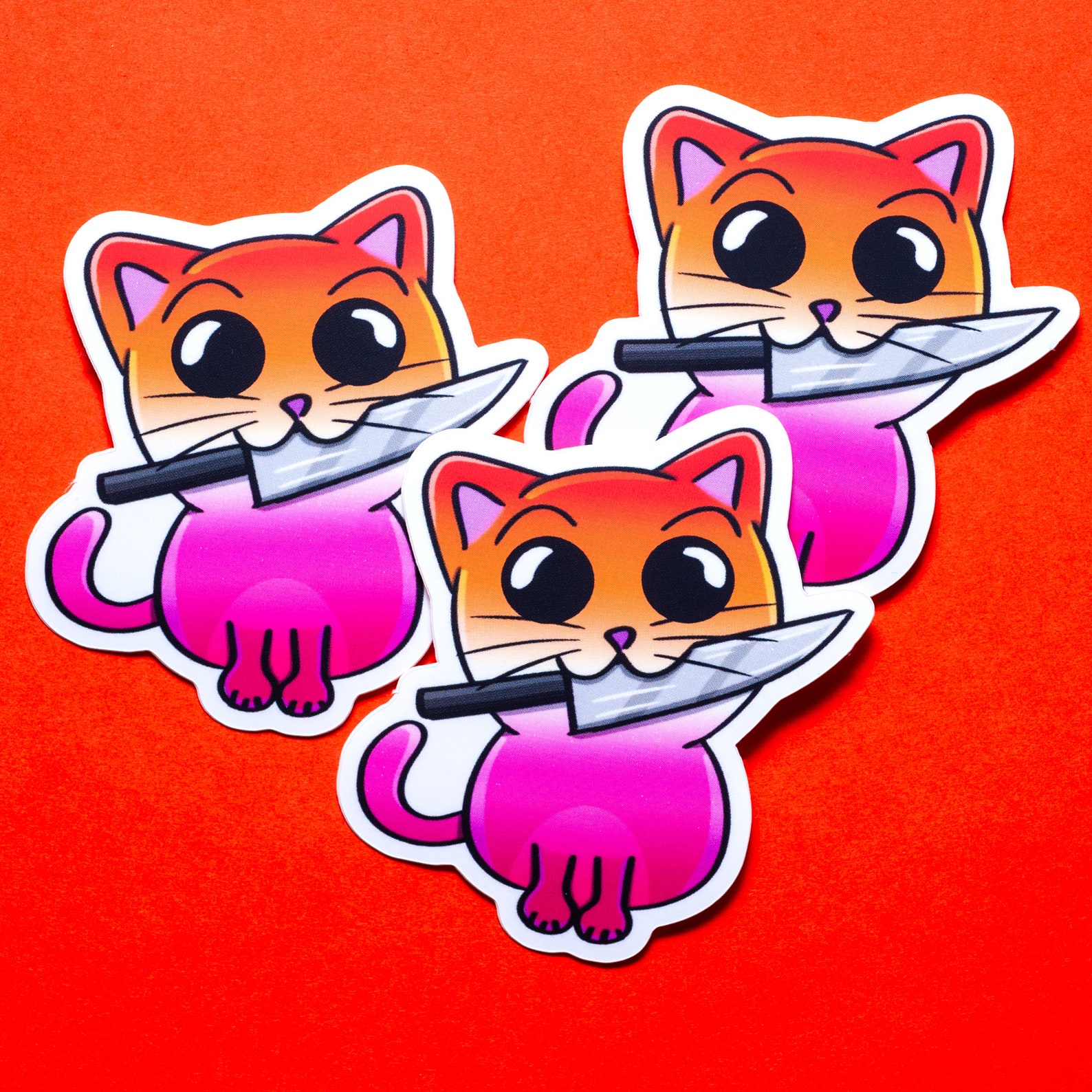 Lesbian Cat Sticker - Funny - Lgbtq Pride - Etsy