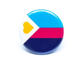 Polyamory flag pride button