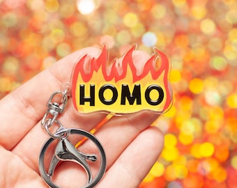 Flaming Homo LGBTQ+ keychain - queer pride