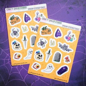 Spooky sticker sheet - Halloween stickers - goth stickers