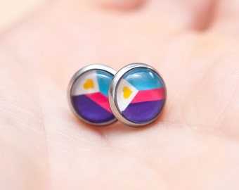 Polyamorous pride flag earrings - alternative jewelry