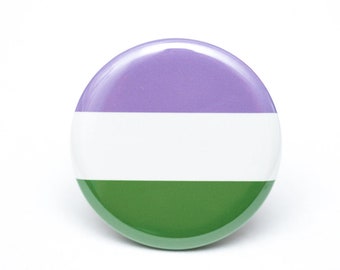 Genderqueer flag pride button