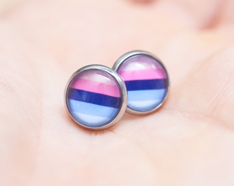 Omnisexual pride earrings - omnisexual flag - stud or hanging