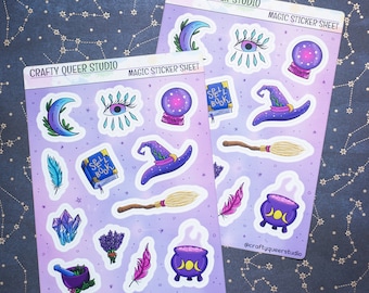 Witchy magic sticker sheet - whimsical stickers