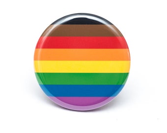 Inclusive rainbow pride button