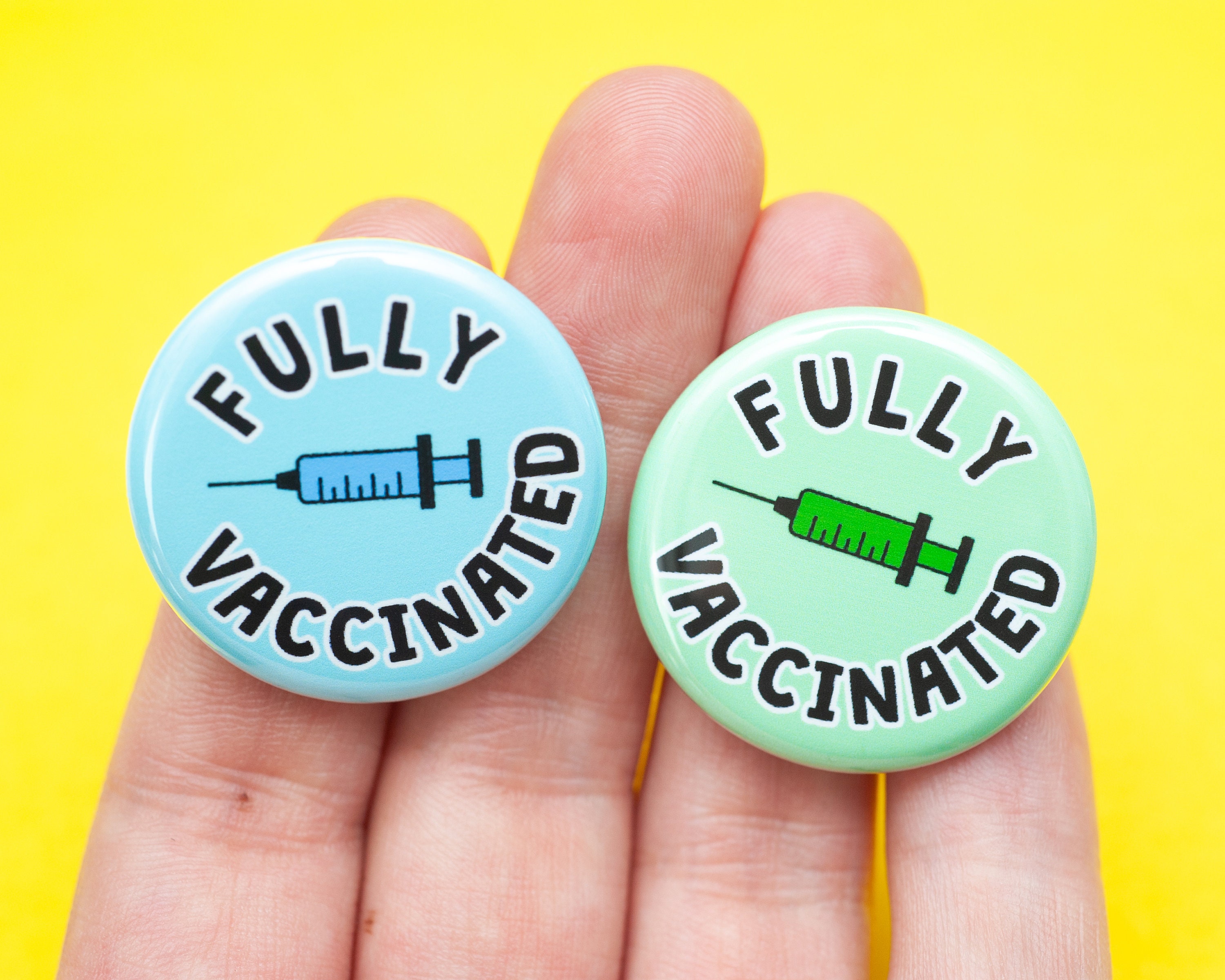 I'm vaccinated button - Covid-19 vaccination pinback - fully vacc…