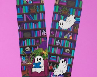 Ghost Reading - bookmark - book lover - spooky bookmark