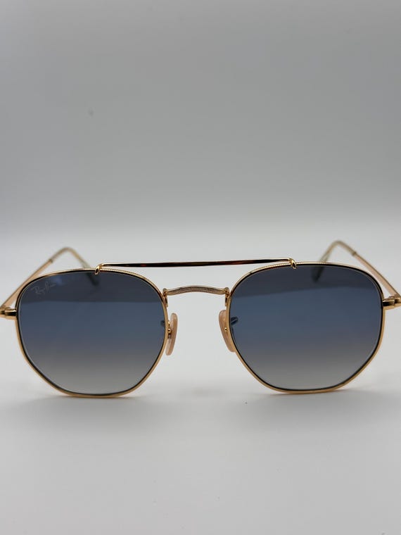 Vintage Ray Ban Sunglasses, Gold Metal Frame With Blue  display picture 3