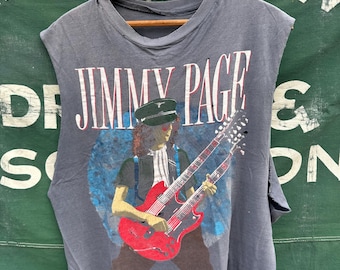 Jimmy Page Vintage T-Shirt Led Zeppelin 90s Rock Band Tee Rare Graphic Shirt Classic Guitar Legend Retro Music Collectible