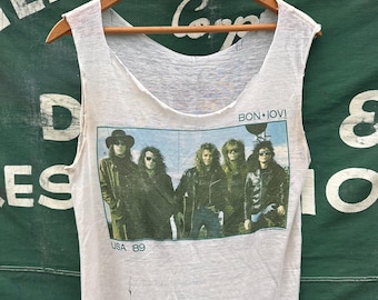 1988 Bon Jovi Vintage Concert T-Shirt Jersey Syndicate Tour Tee 80s Rock Band Shirt Rare Original Slippery When Wet Collectible