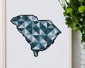 South Carolina Digital Cross Stitch Pattern, South Carolina Cross Stitch Pattern, South Carolina Wall Decor, Instant Download Pattern