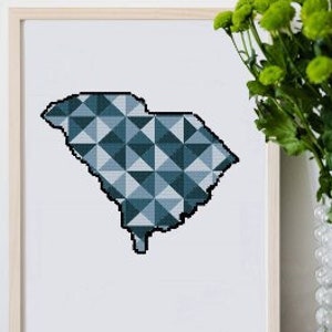 South Carolina Digital Cross Stitch Pattern, South Carolina Cross Stitch Pattern, South Carolina Wall Decor, Instant Download Pattern