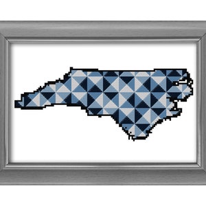North Carolina Digital Cross Stitch Pattern, North Carolina Cross Stitch Pattern, UNC Wall Art, Instant Download PDF Pattern