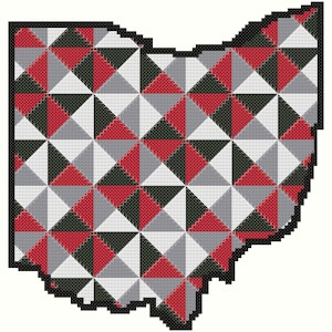 Ohio Digital Cross Stitch patroon, Ohio State Cross Stitch patroon, Ohio State Wall Decor, Instant Download patroon