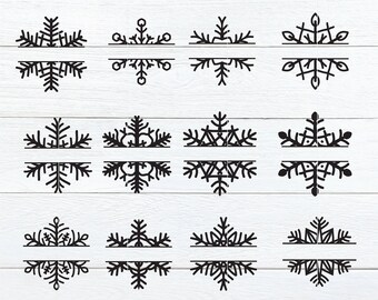 Monogram Snowflake svg- png- eps -dxf - clipart - winter svg - christmas clipart