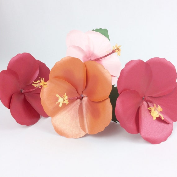 Download Hibiscus Paper Flower Template Svg Paper Flower 3d Paper Etsy