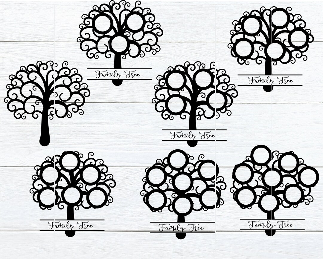 Family Tree Cricut Cut File Bundle SVG and Clip Art Family - Etsy UK