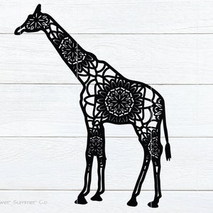 Giraffe Mandala SVG file PNG Cricut cut files Safari SVG Giraffe Cut files Fun svg design Silhouette Cricut image 1