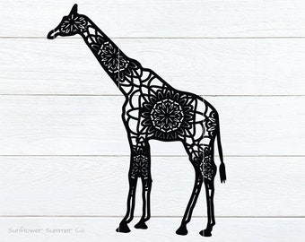 Giraffe Mandala SVG file- PNG - Cricut cut files - Safari SVG - Giraffe Cut files -Fun svg design - Silhouette - Cricut