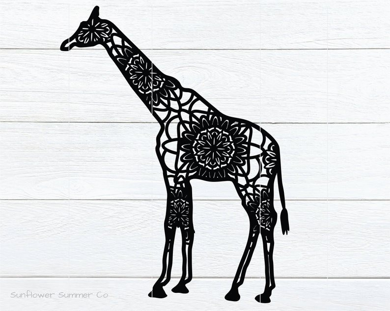 Giraffe Mandala SVG file PNG Cricut cut files Safari SVG Giraffe Cut files Fun svg design Silhouette Cricut image 1