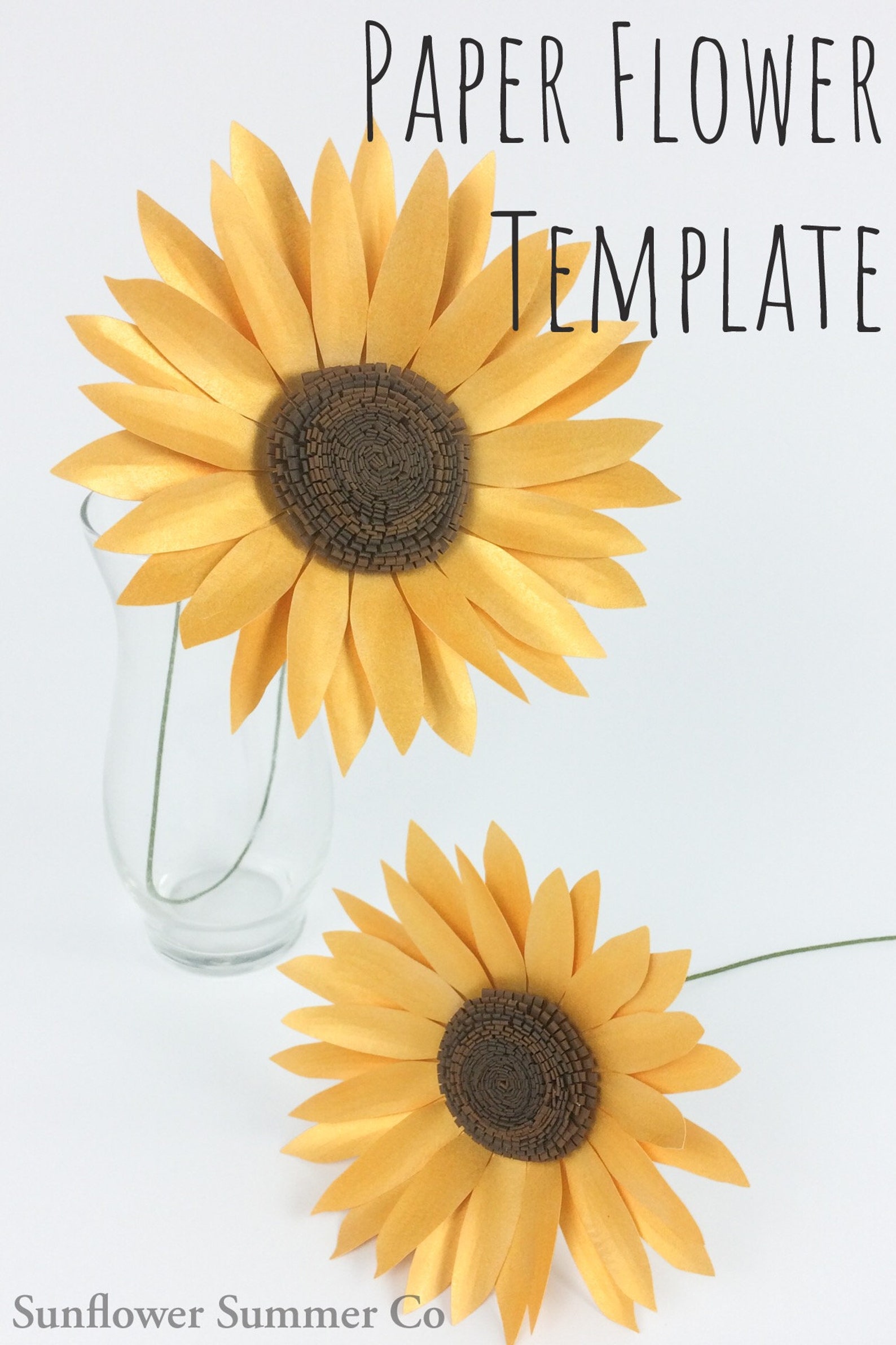 paper-sunflower-template-paper-flower-template-3d-paper-etsy
