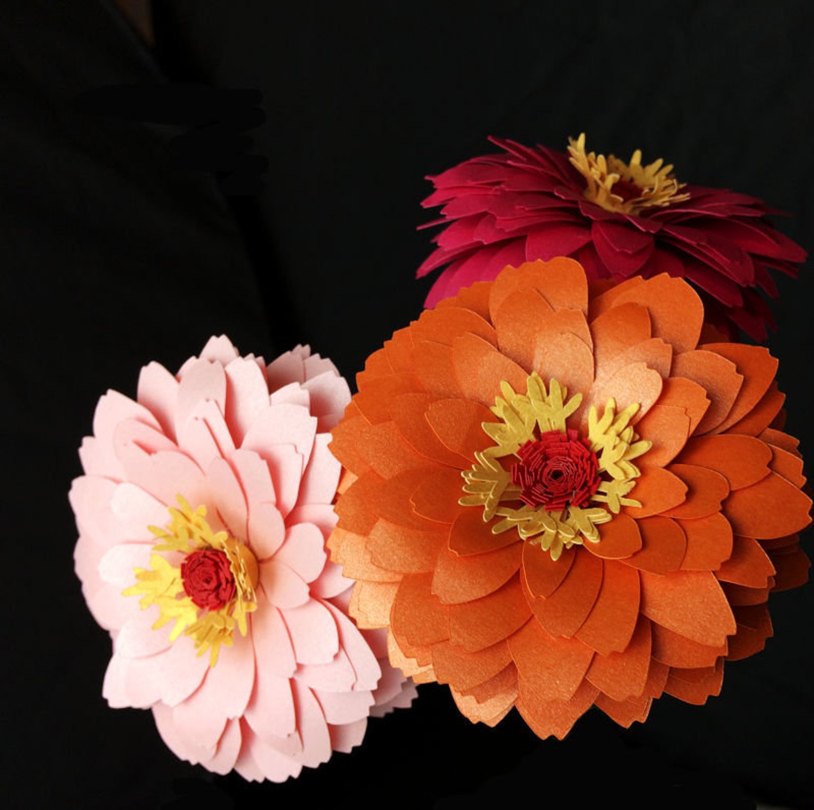 Zinnia Paper Flower Template SVG Flowers Small Paper Flower Etsy Singapore