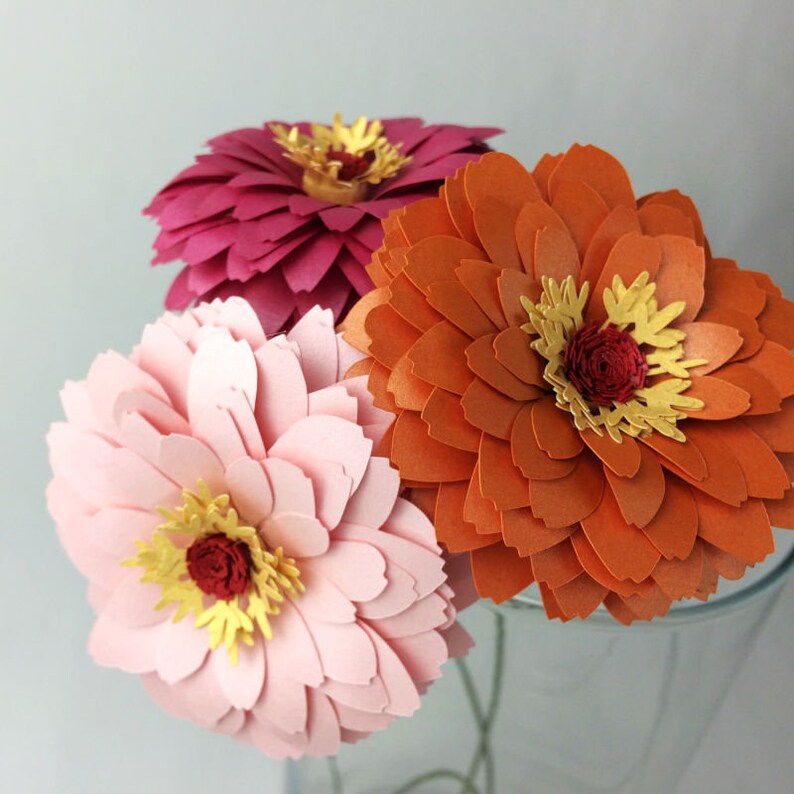 Download Zinnia Paper Flower Template SVG flowers small paper ...