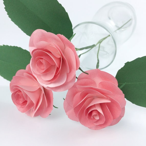 Paper Rose Template Small Paper Flower Flower Template Svg Etsy