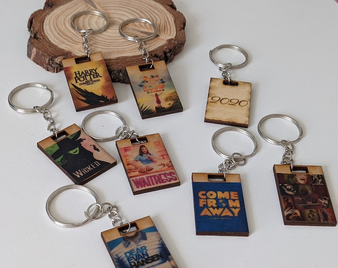 Broadway Program Keychain,  Stocking Stuffer, Musical Theatre Keyrings