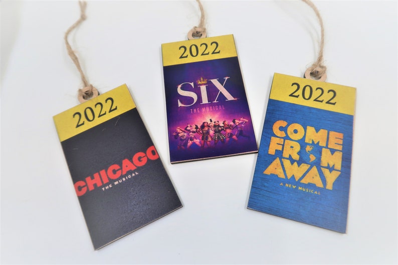 Broadway Program Ornaments, Personalized Theater Ornaments, Custom Christmas Ornaments for Theater, Stocking Stuffer image 2