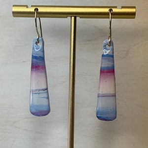 SUBTLE Red, White and Blue Earrings ~ Handmade with Polymer Clay