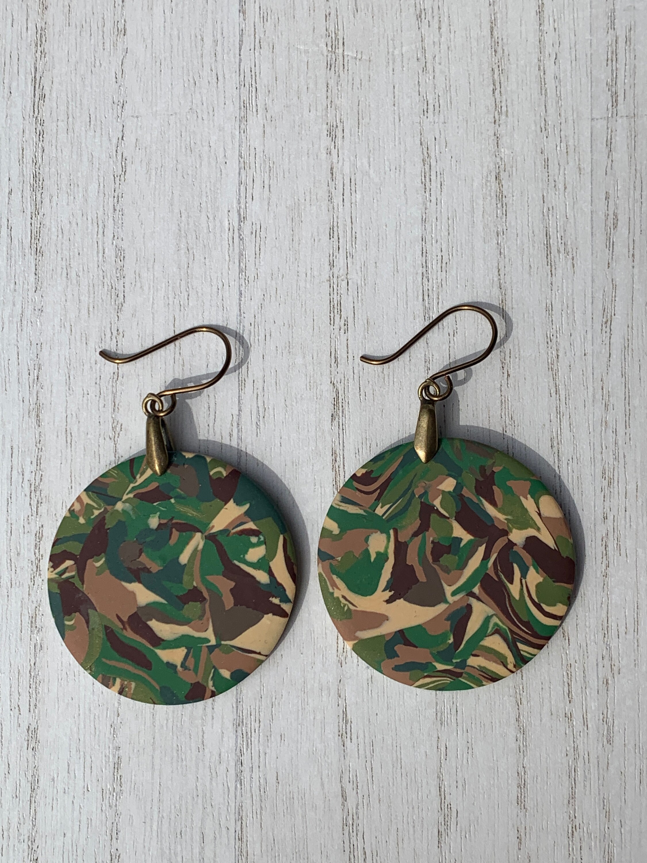 Camo cheap clay earrings