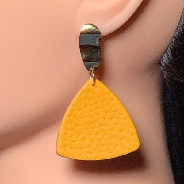 Goldenrod / Mustard Post Earrings ~ Handmade with Polymer Clay