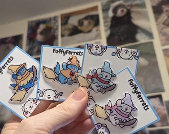 Fuffy Ferret Witch Pins